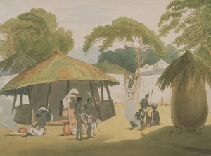Afrikaans dorp, gepubliceerd 1806 (lithografie)